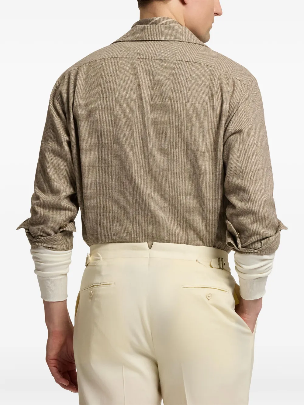Ralph Lauren Purple Label Geruit overhemd Beige