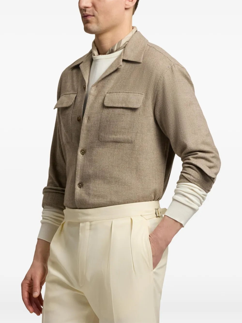 Ralph Lauren Purple Label Geruit overhemd Beige