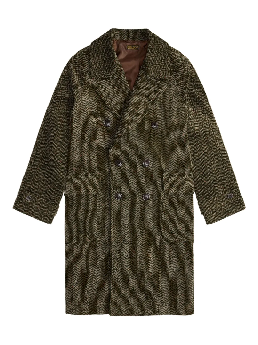 Ralph Lauren RRL معطف مخملي مضلع بصفي أزرار | أخضر | Image 1