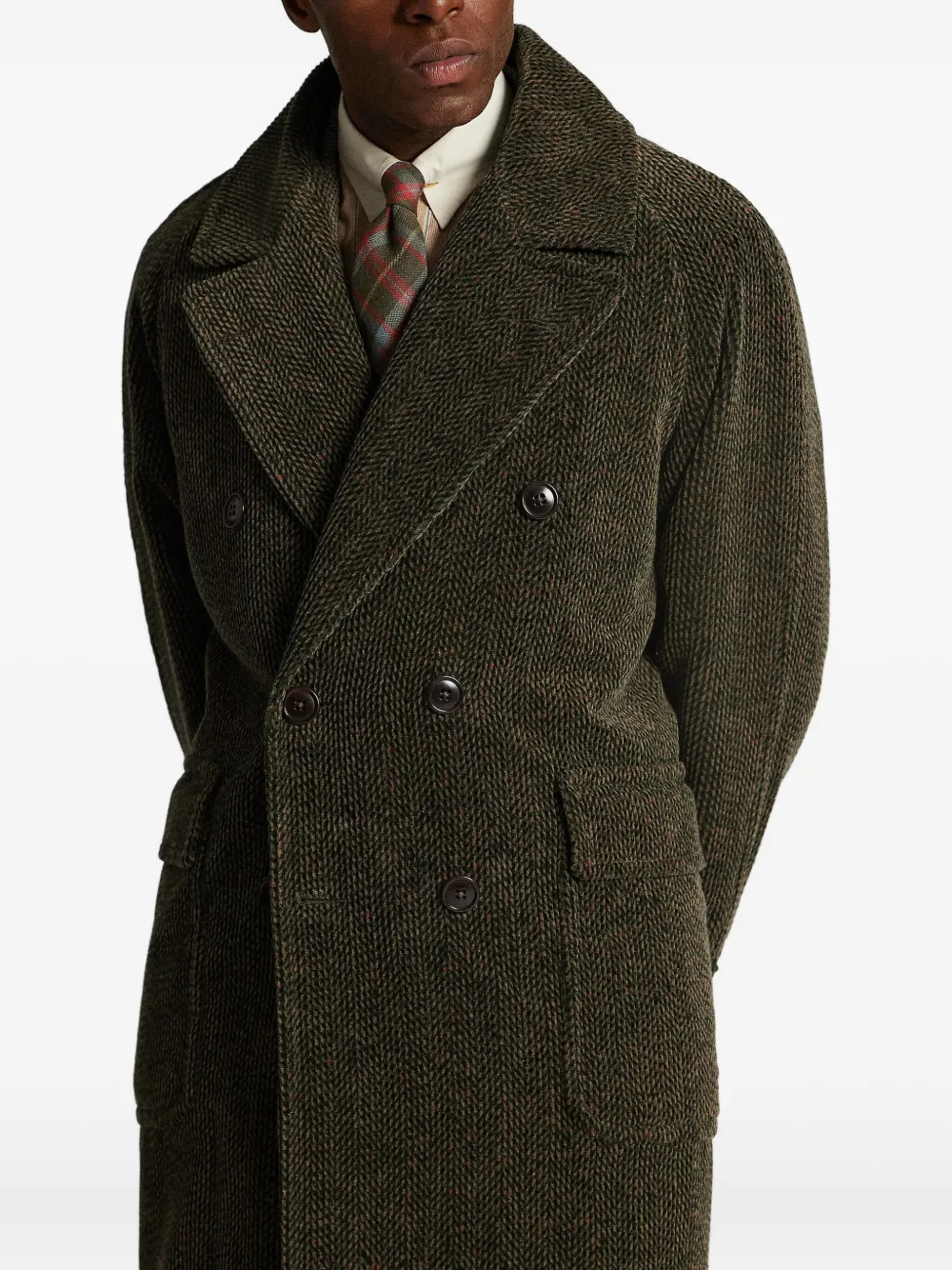 Rrl Doppelreihiger Cordmantel In Green