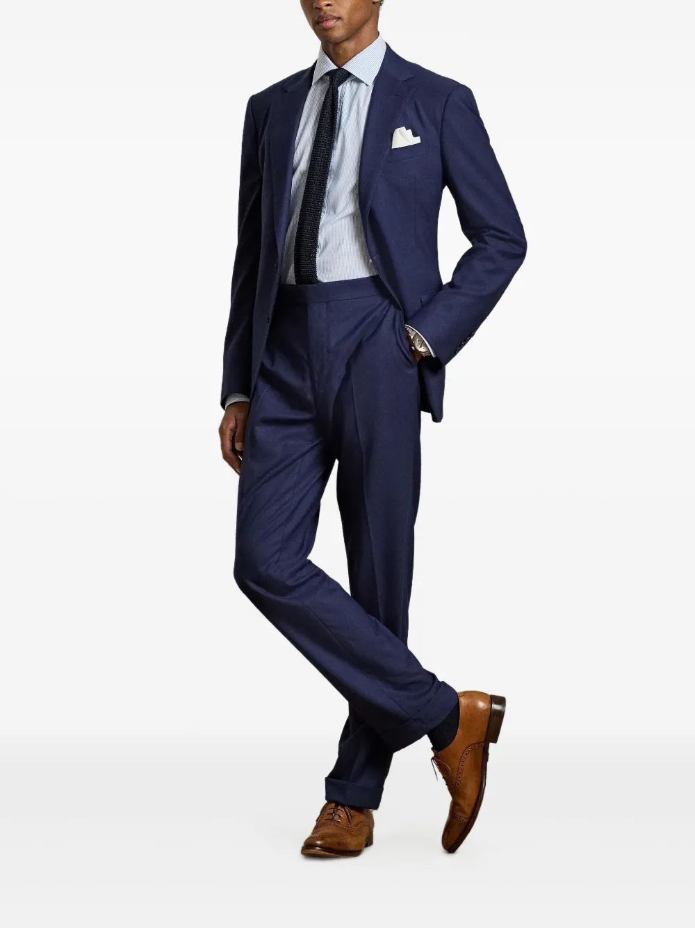 Ralph Lauren Purple Label Gestreept overhemd met lange mouwen - Blauw