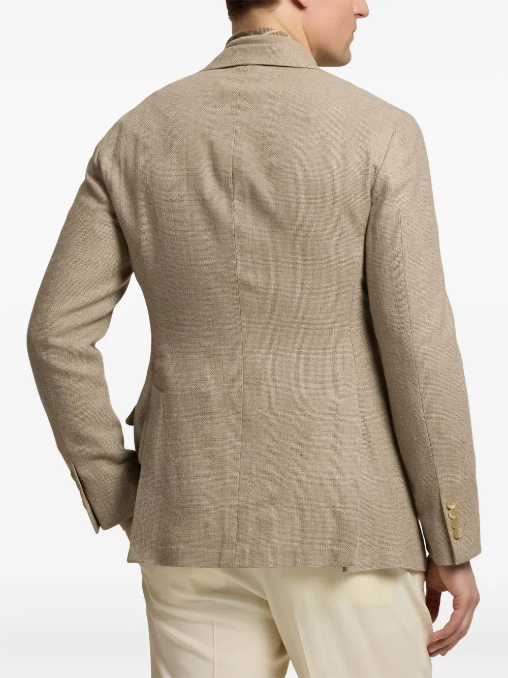 Ralph Lauren Purple Label Blazer met twee knopen en textuur Beige