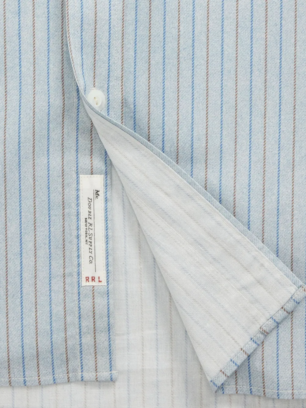 Rrl Eli Striped Button-up Shirt In Blue