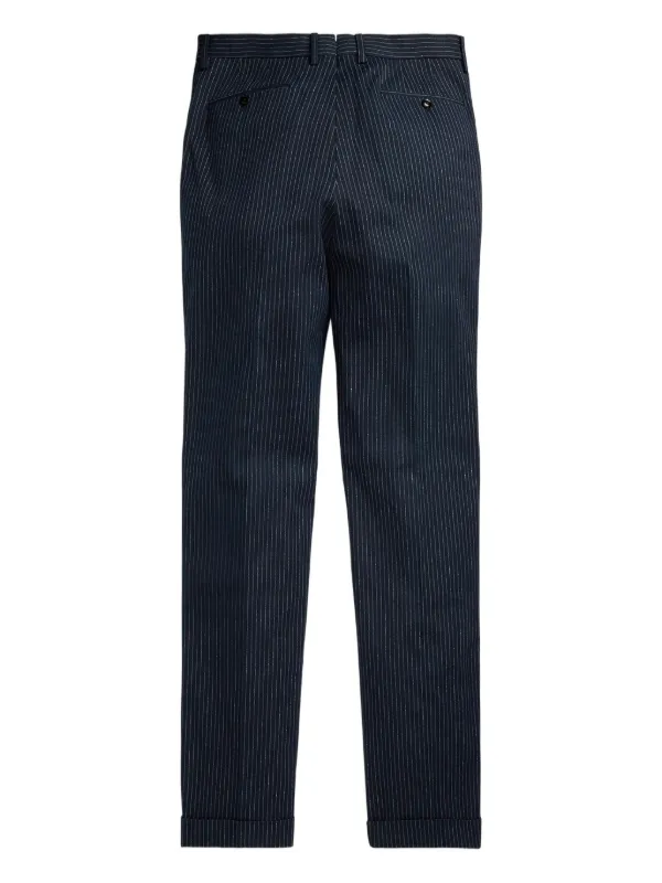 Ralph Lauren RRL Pinstriped Tailored Trousers | Blue | FARFETCH MY