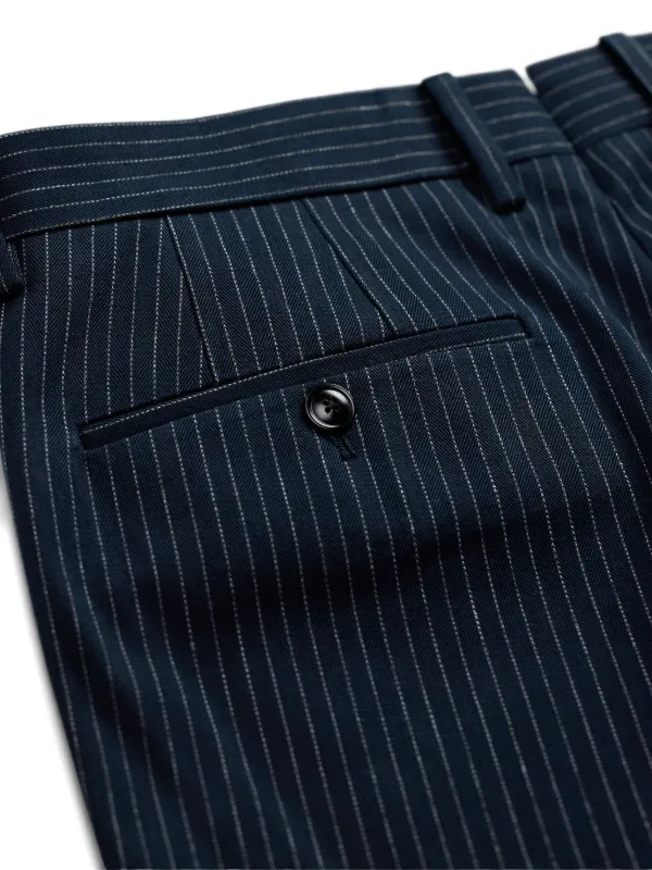 Ralph Lauren RRL Pinstriped Tailored Trousers | Blue | FARFETCH MY