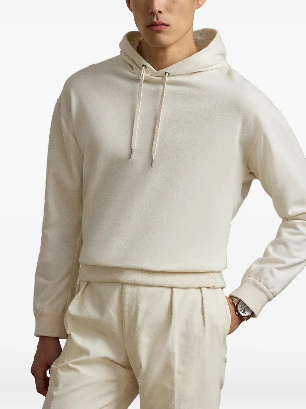 Ralph Lauren Purple Label Hoodie met trekkoord Beige