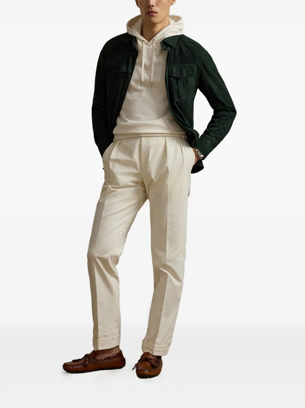 Ralph Lauren Purple Label Hoodie met trekkoord Beige