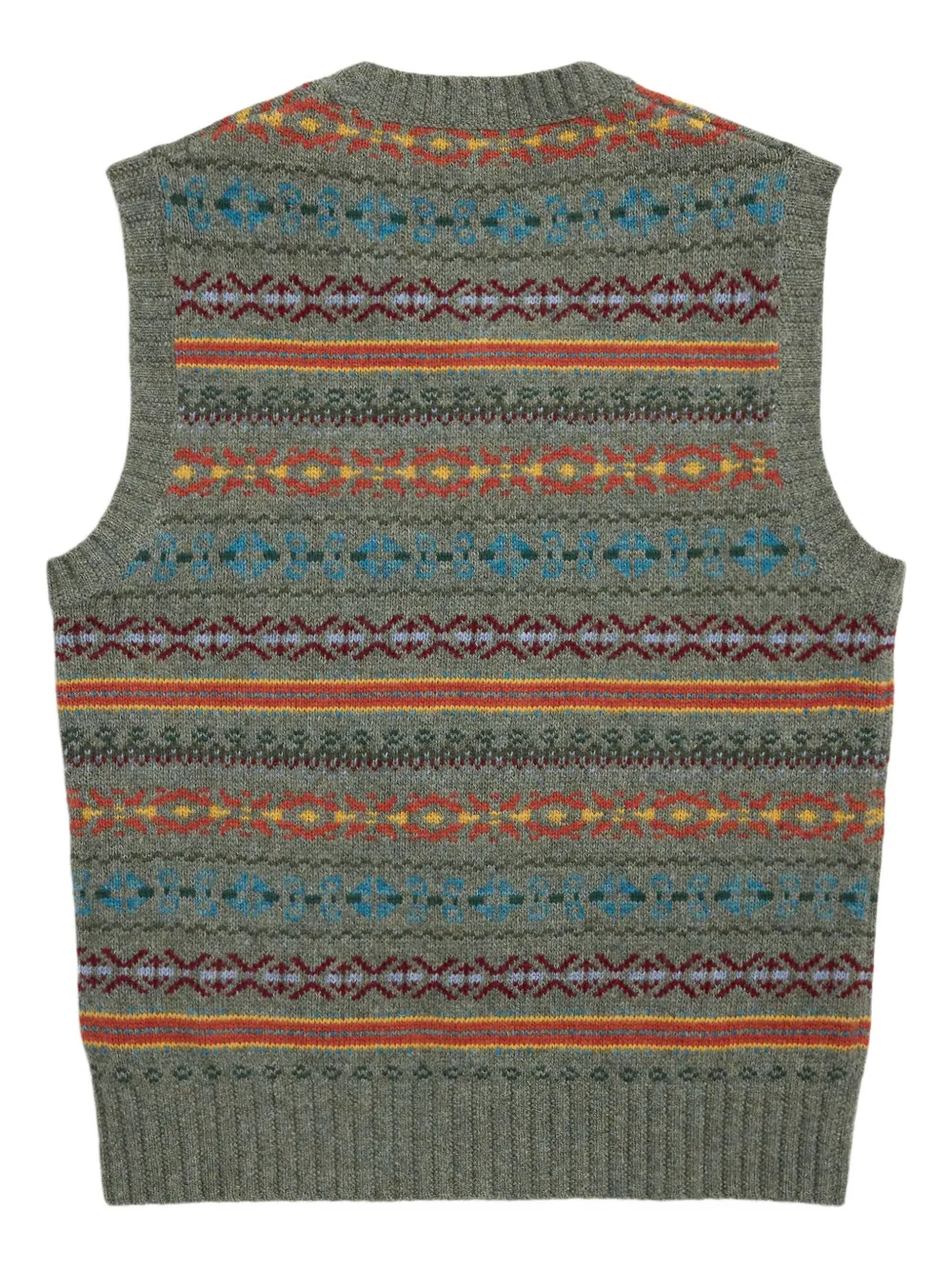Ralph Lauren RRL Fair Isle gilet met jacquard - Groen
