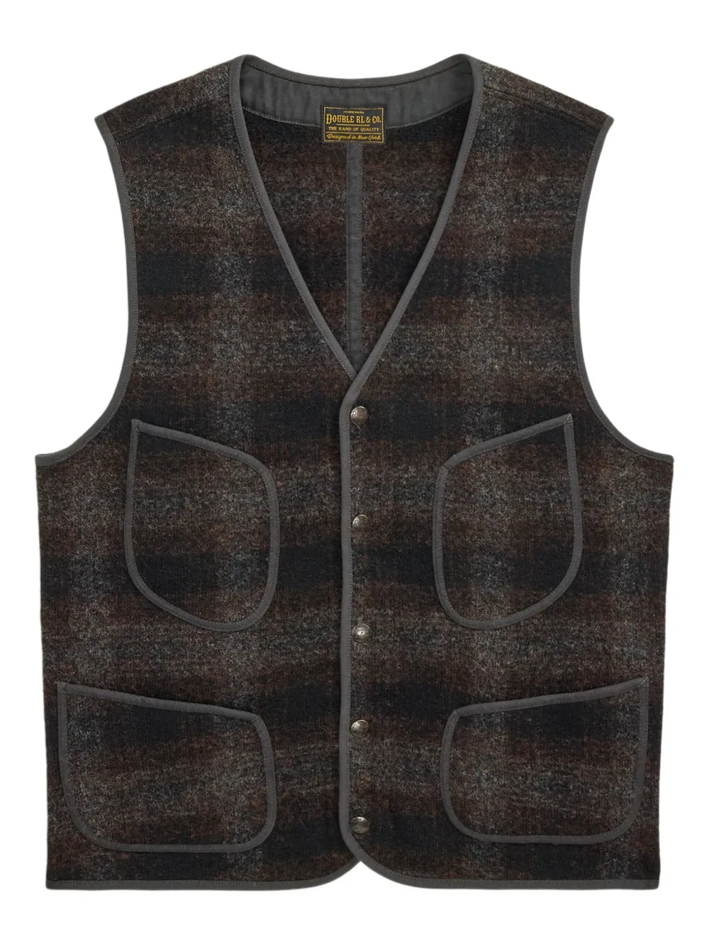 Ralph Lauren RRL checked utility vest | Brown | Image 1