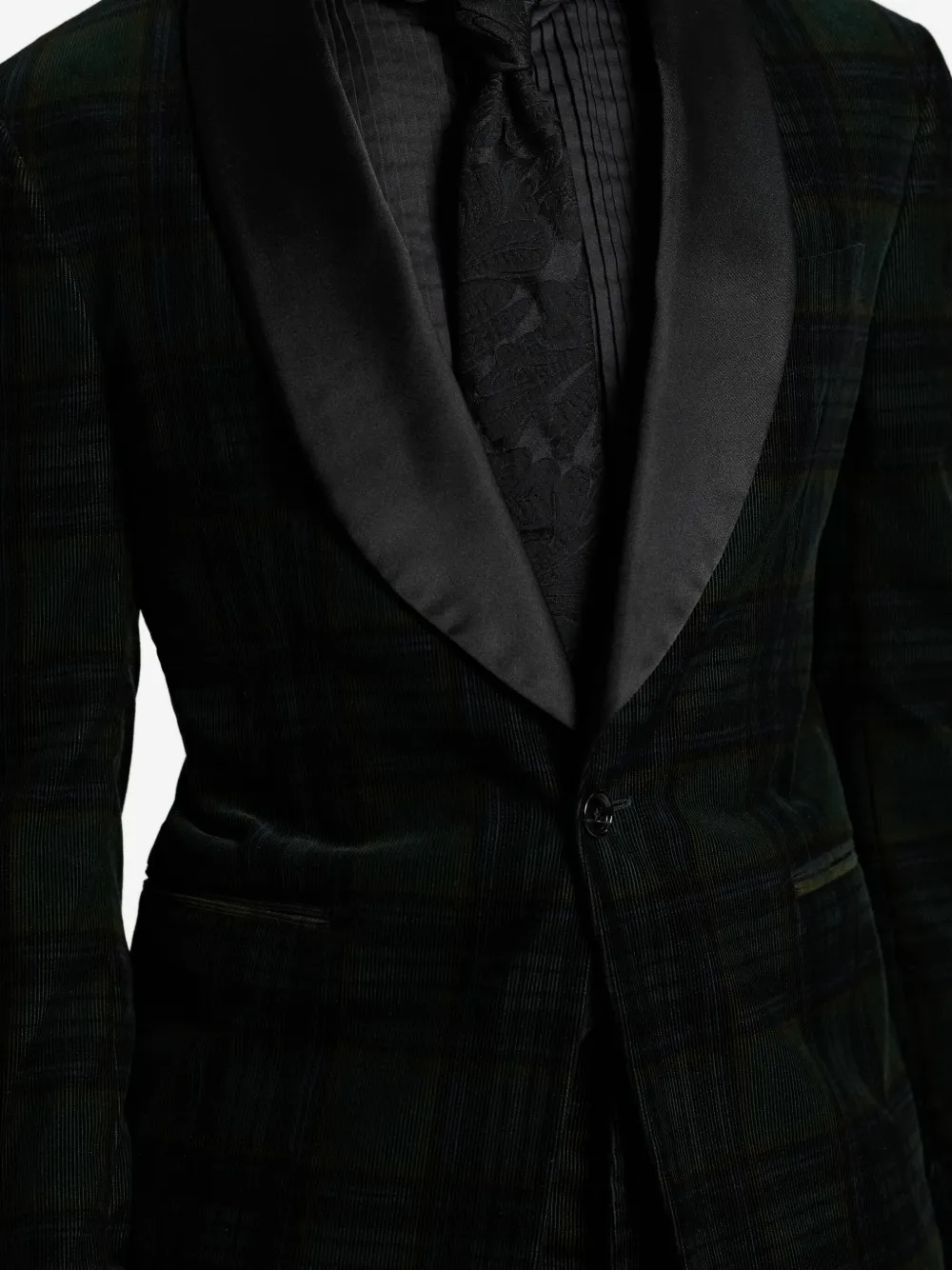 Ralph Lauren RRL Ribfluwelen smoking blazer met sjaalkraag Groen