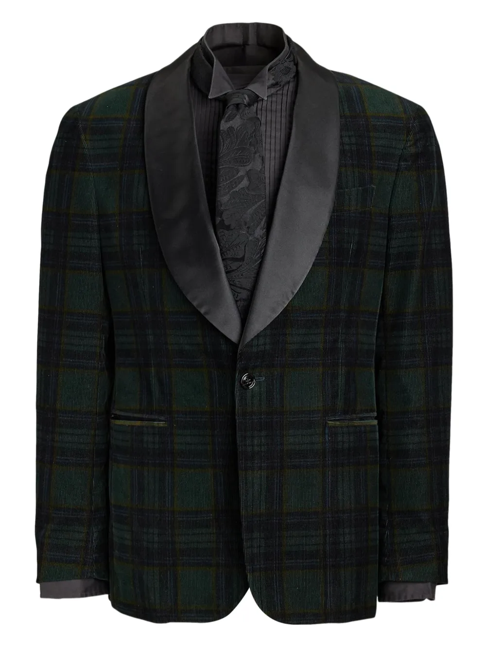 Ralph Lauren RRL Ribfluwelen smoking blazer met sjaalkraag Groen