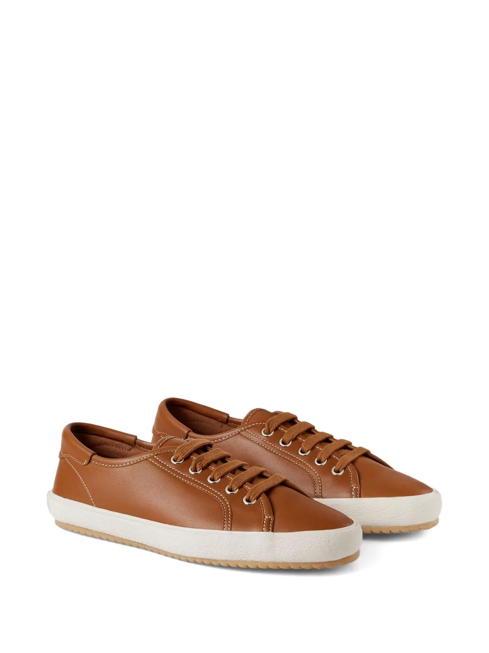 Ralph Lauren Collection Bayston leather lace-up sneakers 002 RL GOLD