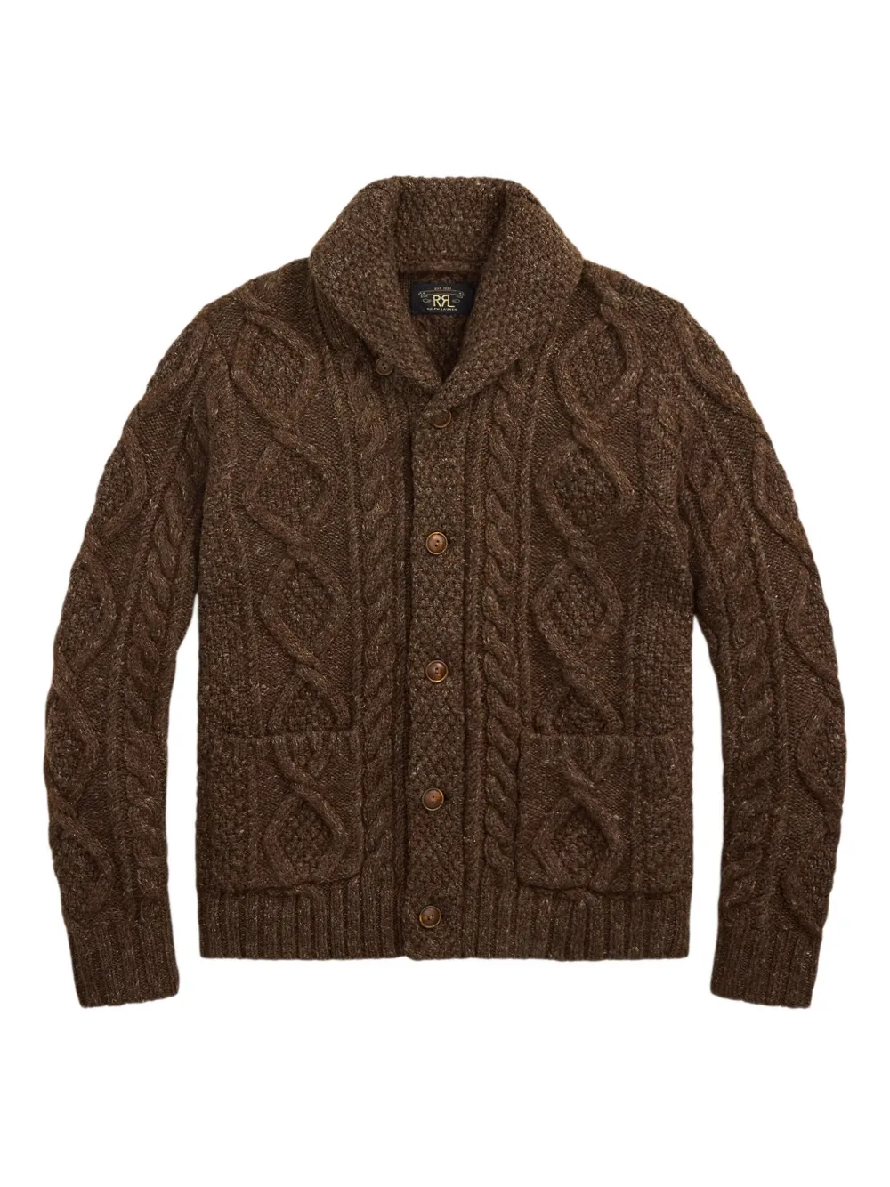 Ralph Lauren RRL ケーブルニット カーディガン - ブラウン Ralph Lauren RRL ケーブルニット カーディガン - ブラウン