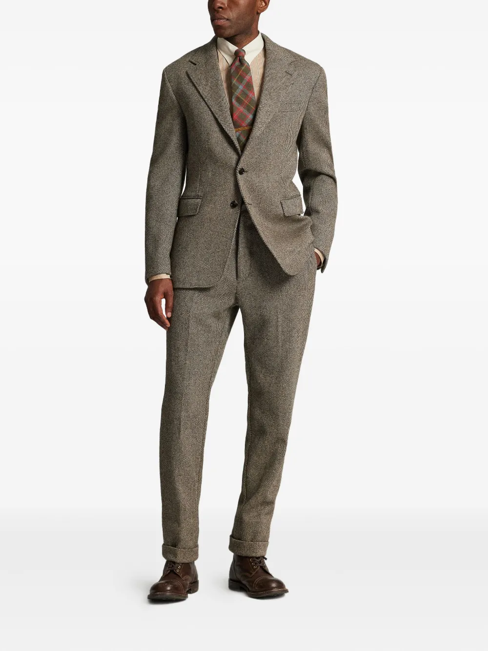 Ralph Lauren RRL Tweed blazer met drie knopen Bruin
