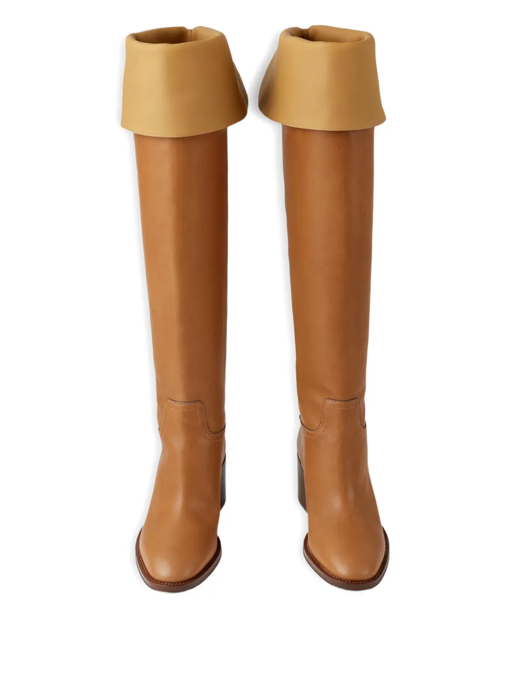 Ralph Lauren Collection 55 mm Barnet leren kniehoge laarzen Bruin