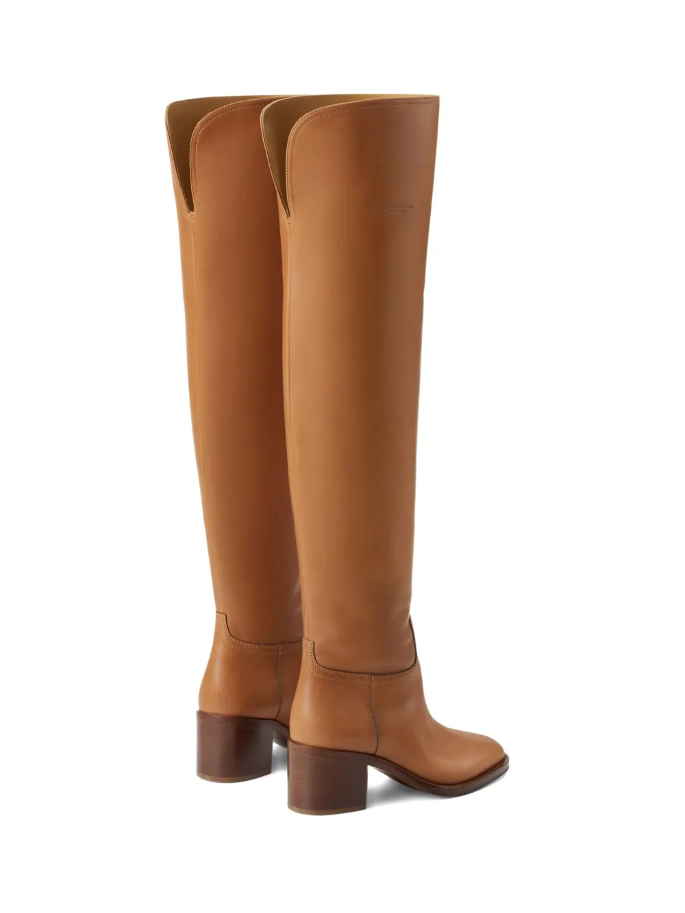 Ralph Lauren Collection 55 mm Barnet leren kniehoge laarzen Bruin