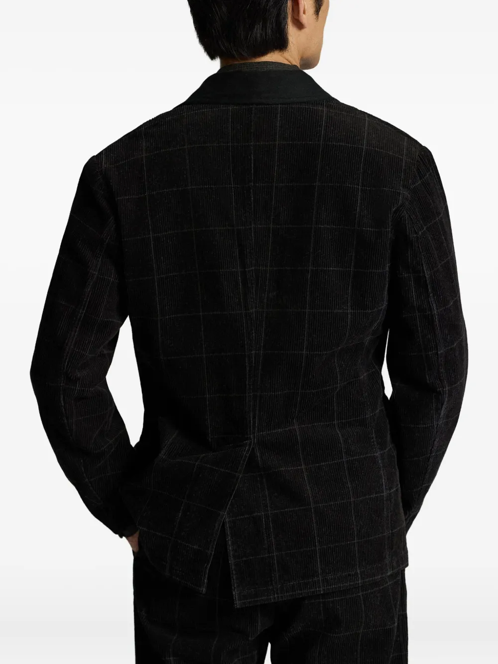 Ralph Lauren RRL Ribfluwelen geruite blazer Zwart