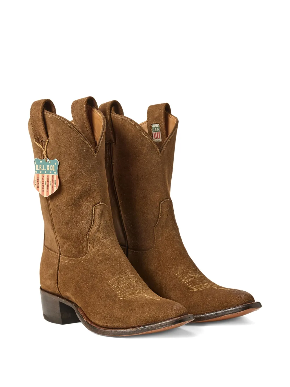 Ralph Lauren RRL Suède enkellaarzen met Western-stijl Bruin