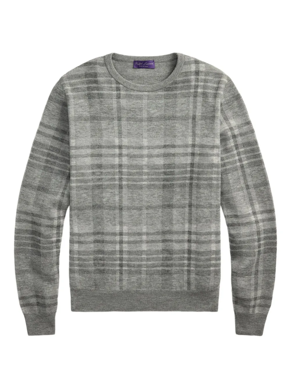 Ralph Lauren Purple Label Geruite top met ronde hals Grijs