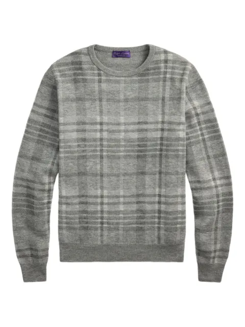 Ralph Lauren Purple Label plaid crew-neck top