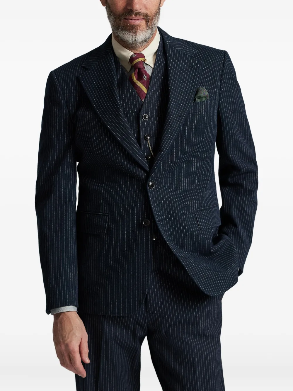 Ralph Lauren RRL Blazer monopetto gessato - Blu