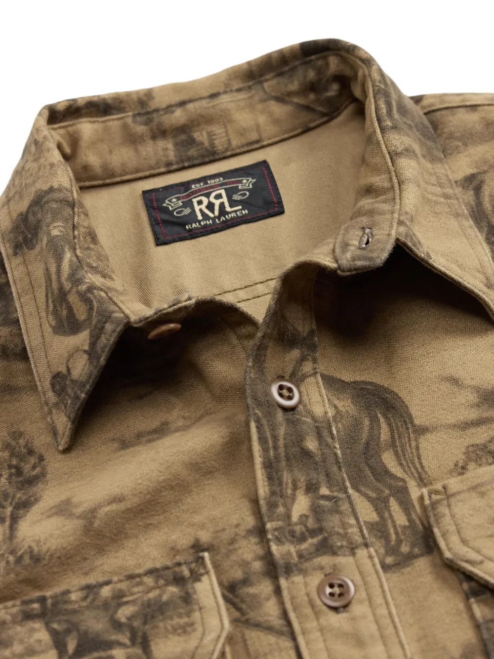 Rrl Hemd Mit Print In Brown