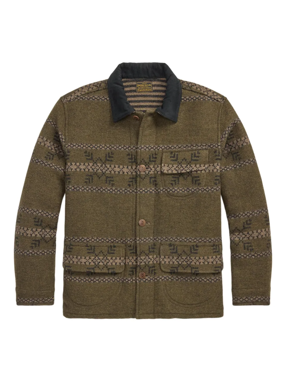 Ralph Lauren RRL patterned-jacquard button-up jacket | Green | Image 1