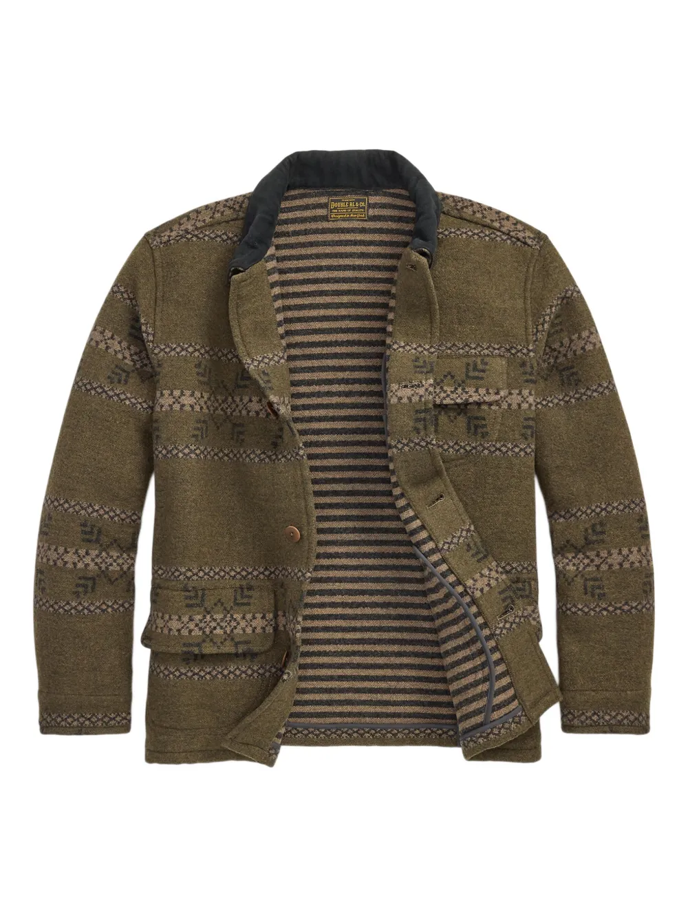 图案提花排扣夹克