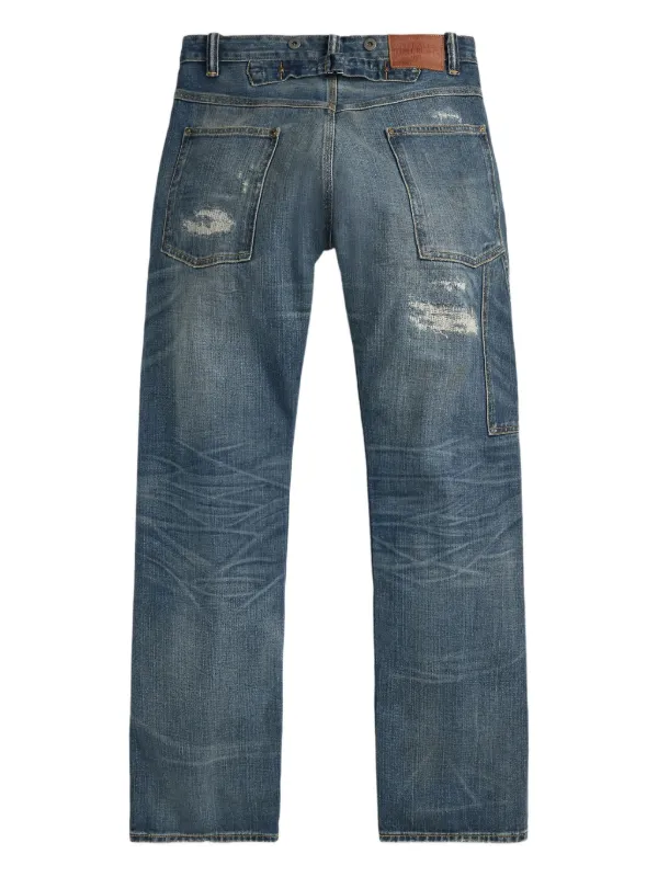 Ralph Lauren RRL ダメージ ストレートジーンズ | ブルー | FARFETCH JP