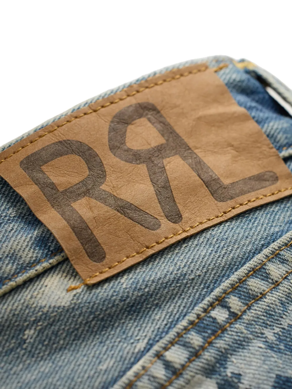Rrl Paint-splattered Jeans In Blue