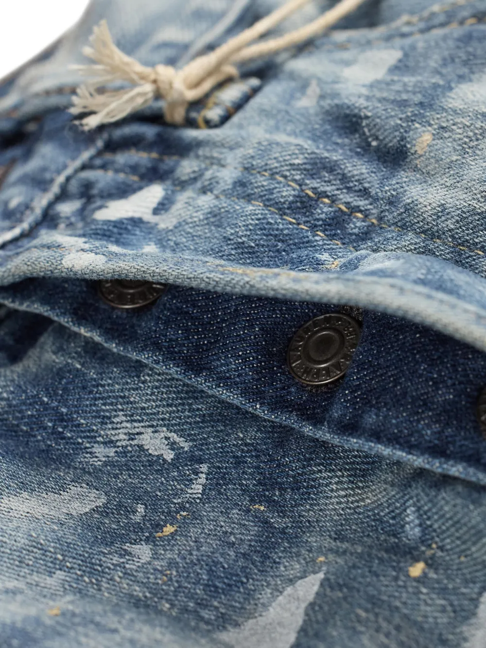 Rrl Paint-splattered Jeans In Blue