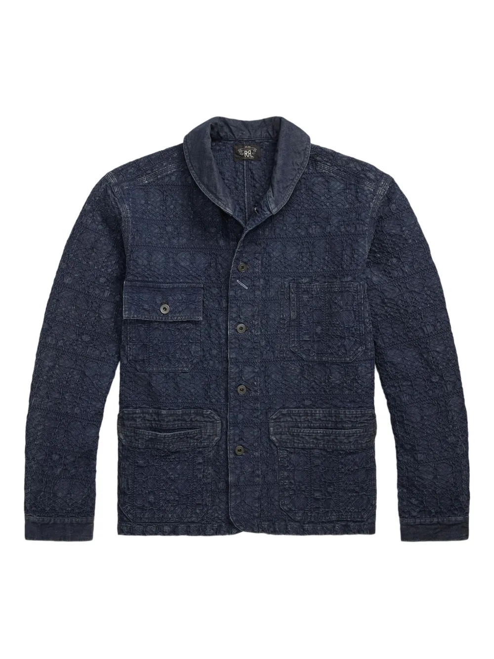 Ralph Lauren RRL Button-up jack met textuur Blauw