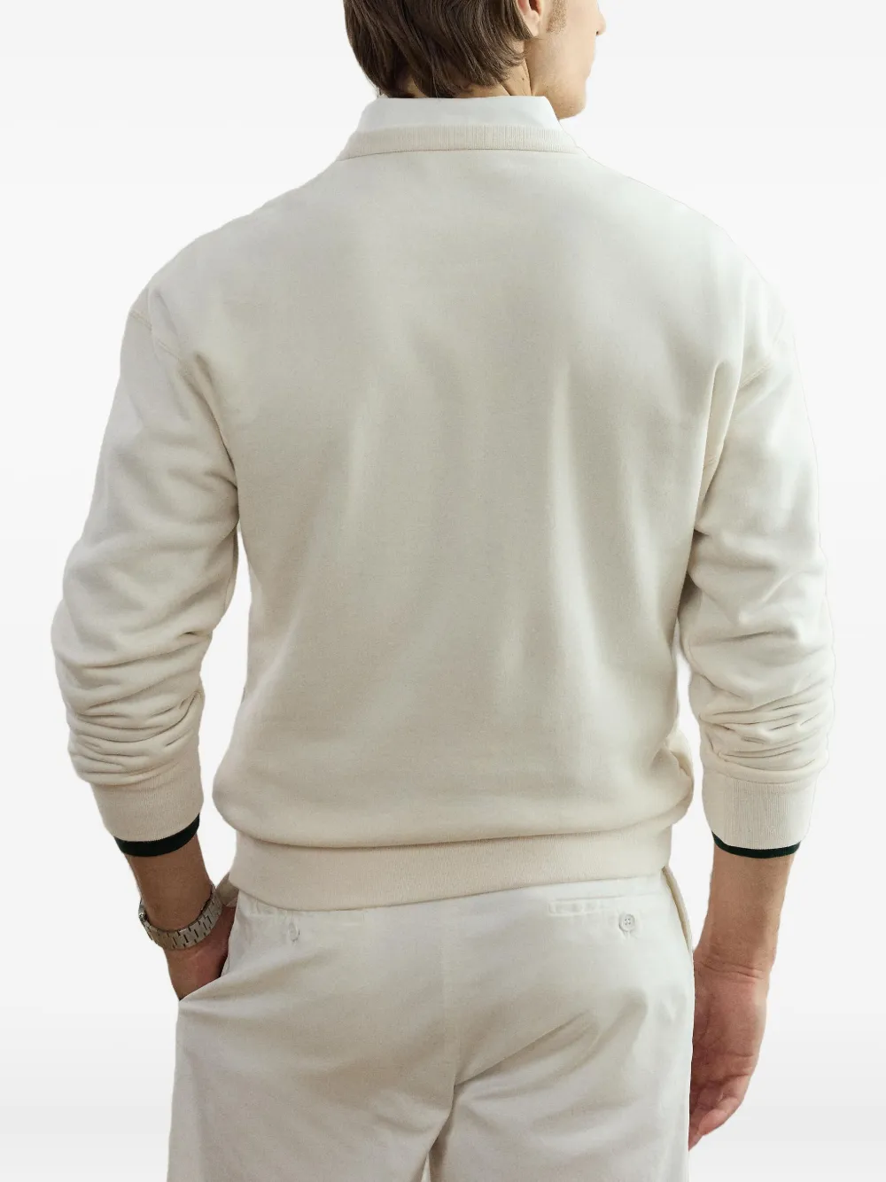 Ralph Lauren Purple Label Sweater met tennispatroon Wit