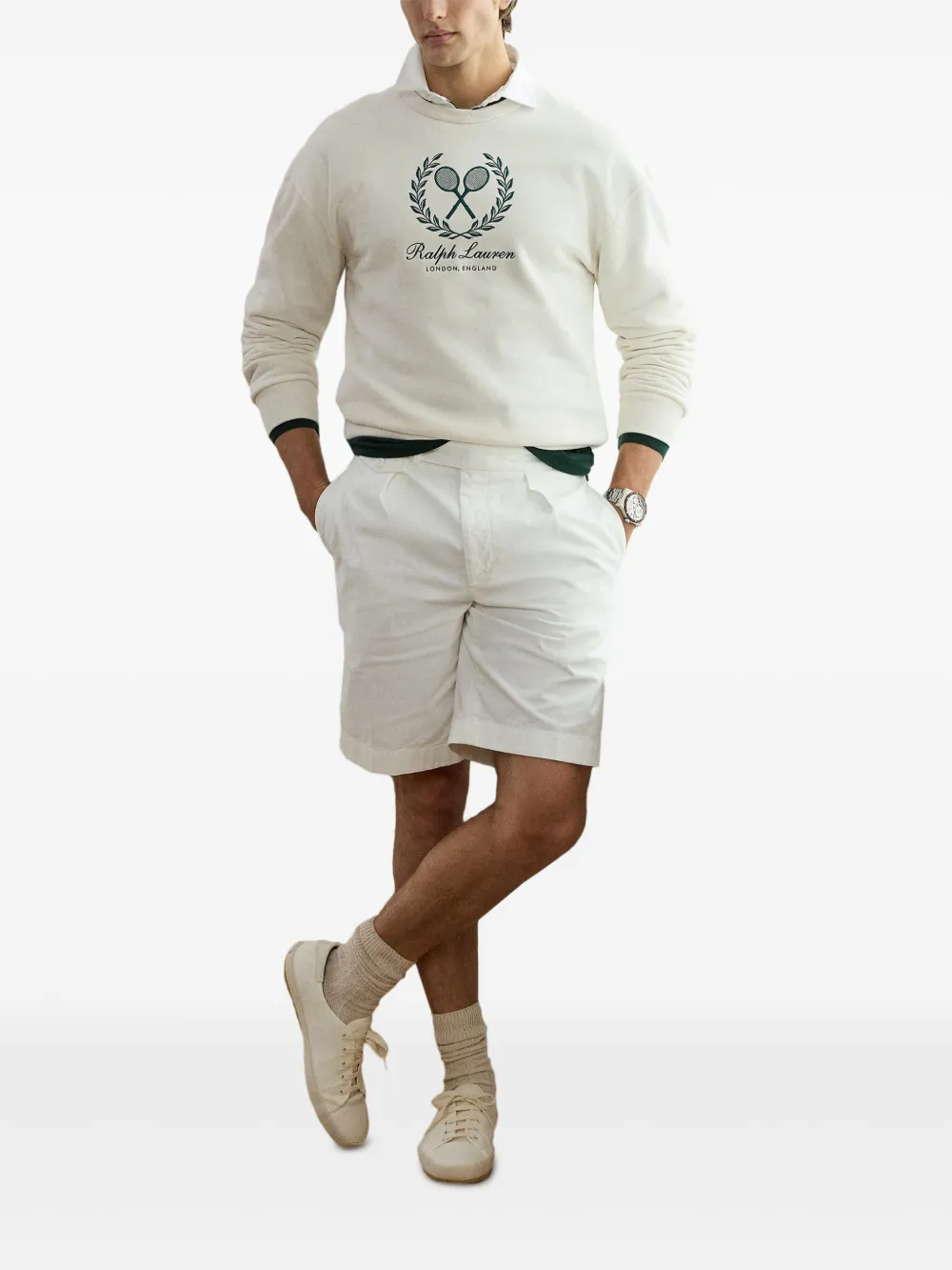 Ralph Lauren Purple Label tennis-motif sweatshirt - Wit