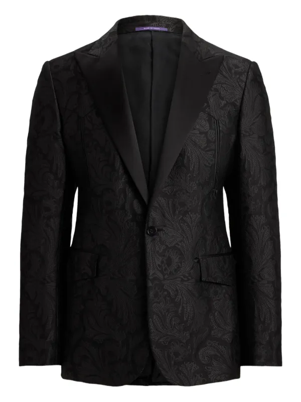 Ralph Lauren Purple Label paisley-jacquard single-breasted Blazer