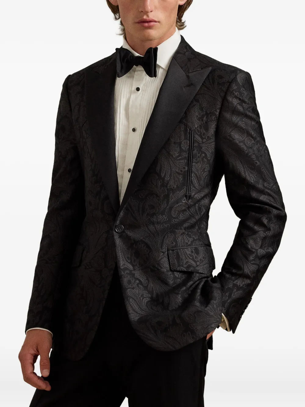 Ralph Lauren Purple Label Blazer met enkele rij knopen Zwart