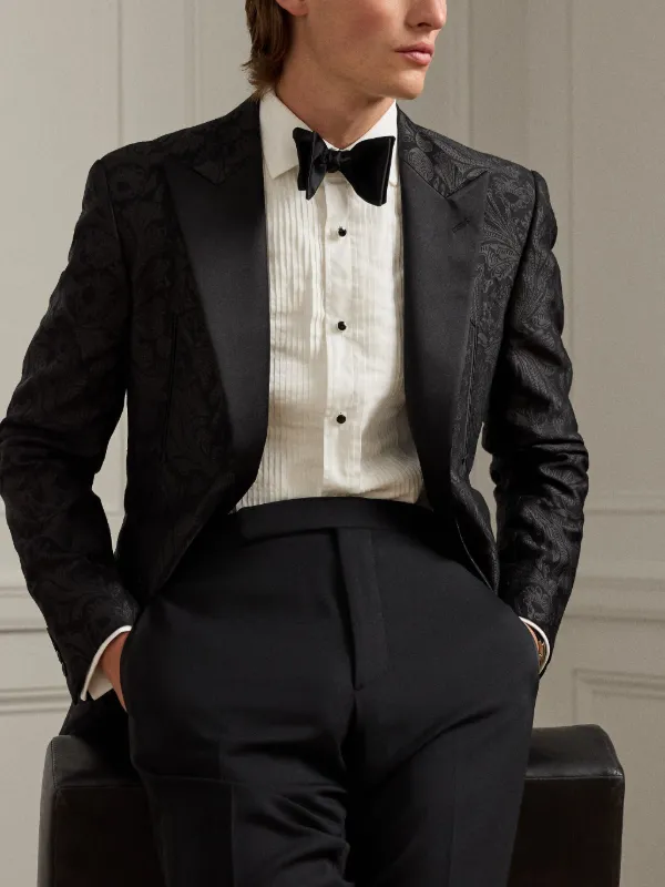 Ralph Lauren Purple Label paisley-jacquard single-breasted Blazer