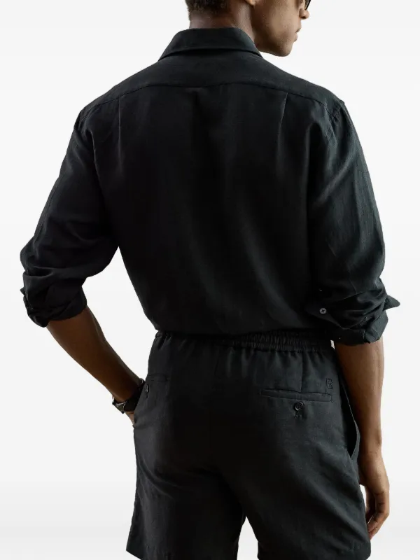 Ralph Lauren Purple Label double-pocket long-sleeve Shirt | Black