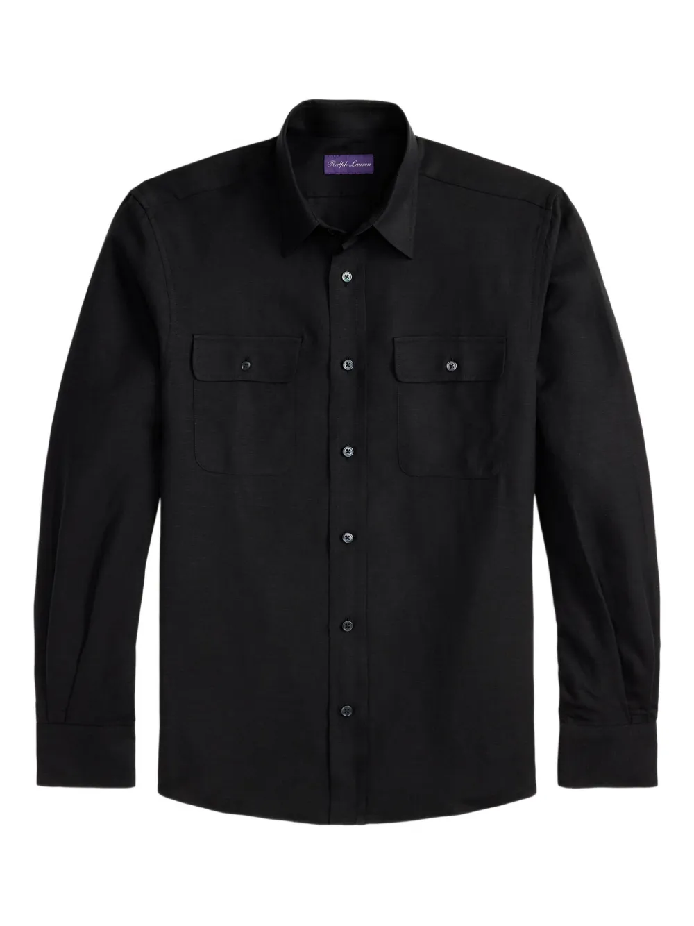 Ralph Lauren Purple Label ダブルポケット シャツ - ブラック Ralph Lauren Purple Label ダブルポケット シャツ - ブラック