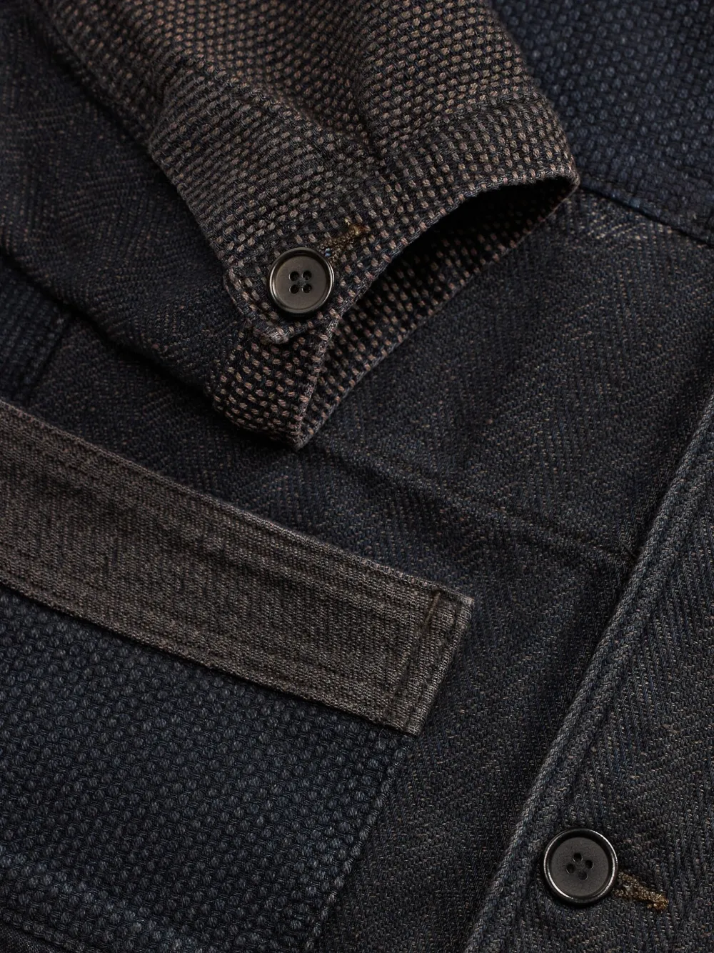 Rrl Patchwork Utility Jacket In Blue