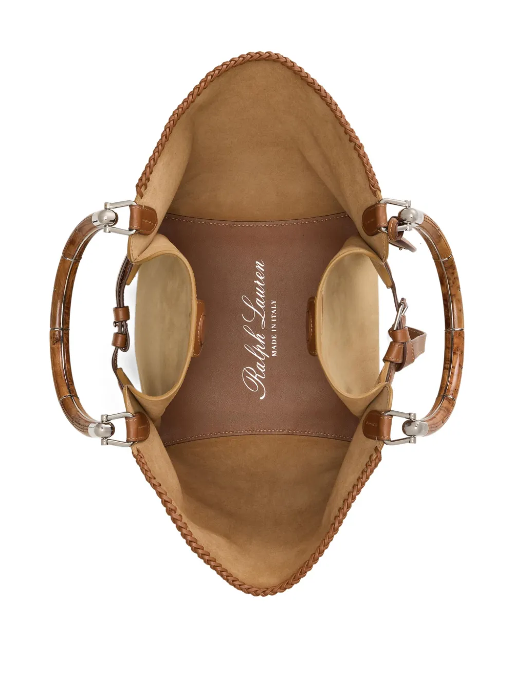 Ralph Lauren Collection The Ralph suède shopper met bamboe handgreep Bruin