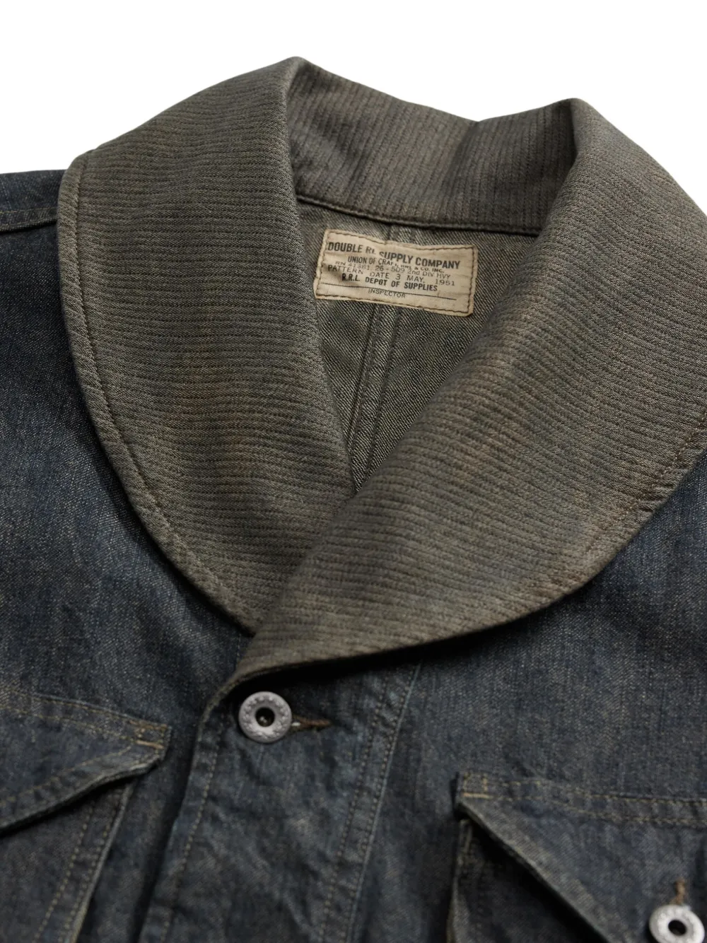 Rrl Shawl-collar Denim Jacket In Gray
