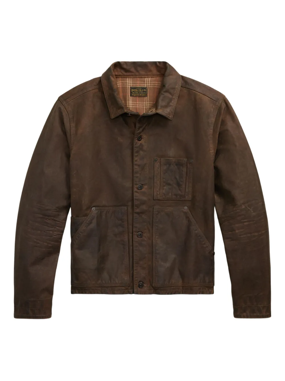 Ralph Lauren RRL skjortjacka i läder | brun | Image 1