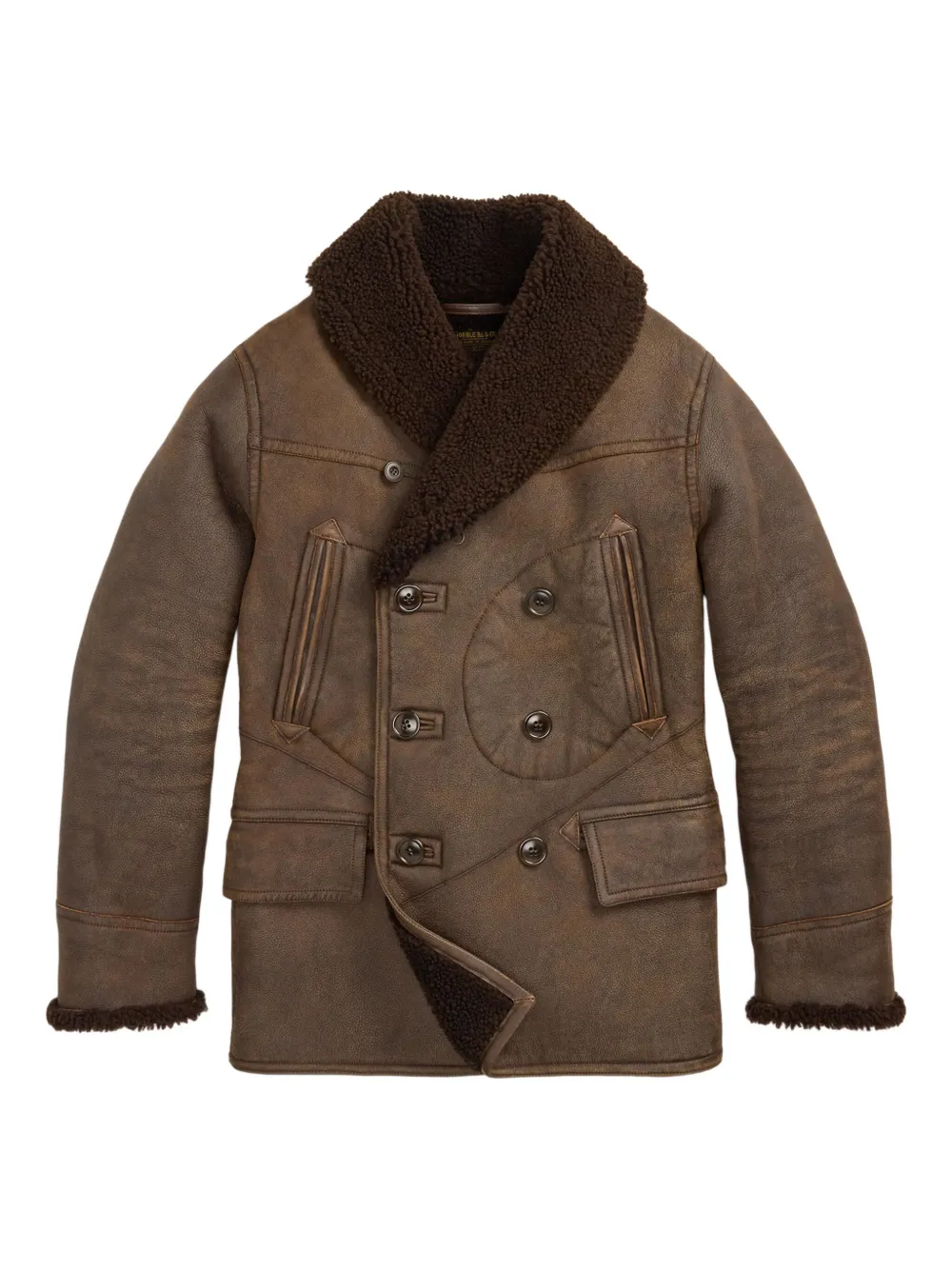 Ralph Lauren RRL chamarra texturizada con doble botonadura | marrón | Image 1