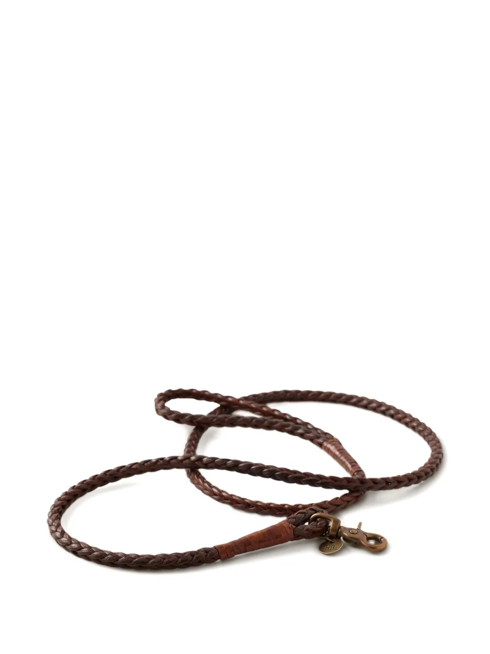Rrl Braided Leather Dog Leash In Brown