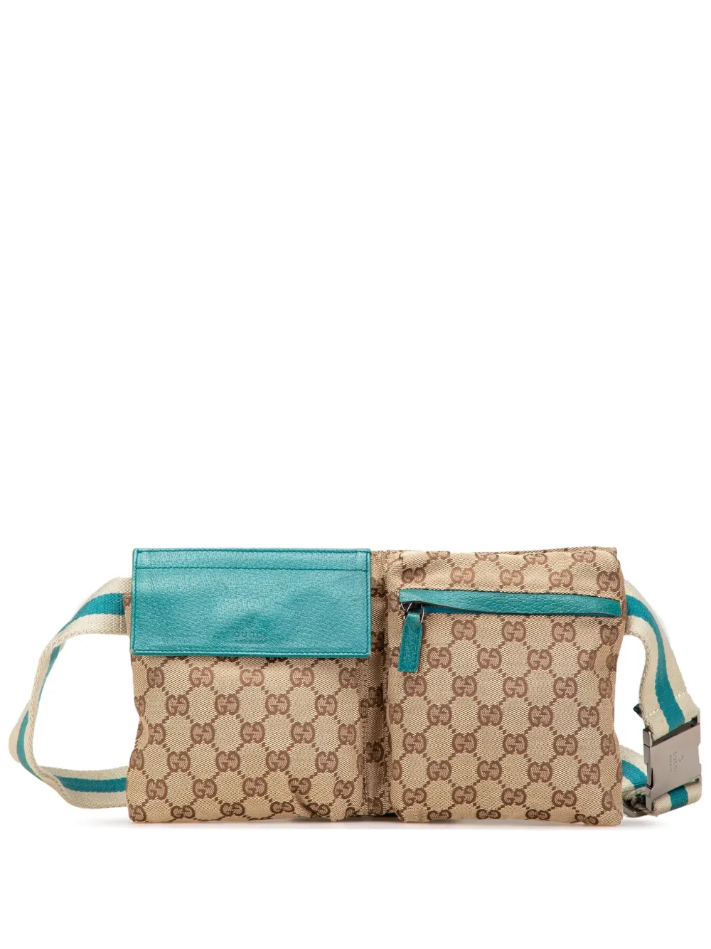 Gucci Pre-Owned 2000-2015 GG Canvas Web Double Pocket belt bag | marron | Image 1
