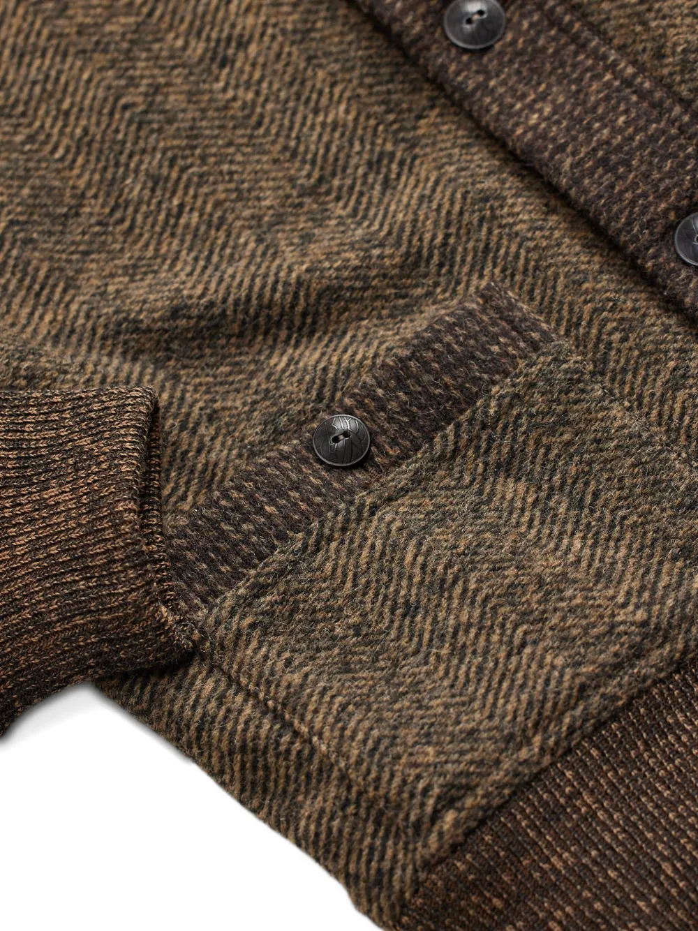 Rrl Knitted Button-down Cardigan In Brown