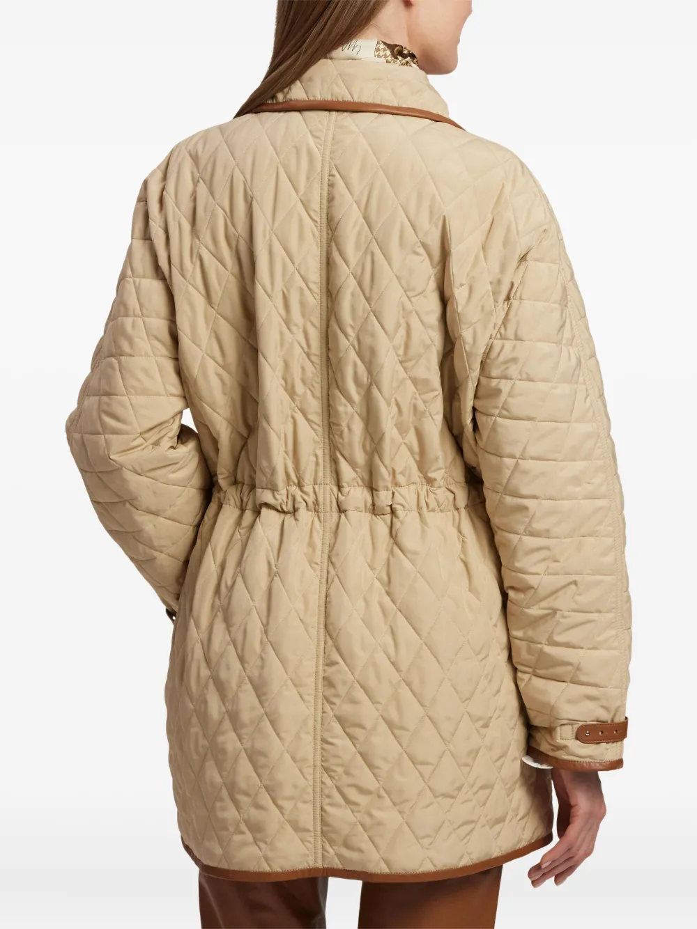 Ralph Lauren Collection Saundra gewatteerde jas met trekkoord Beige