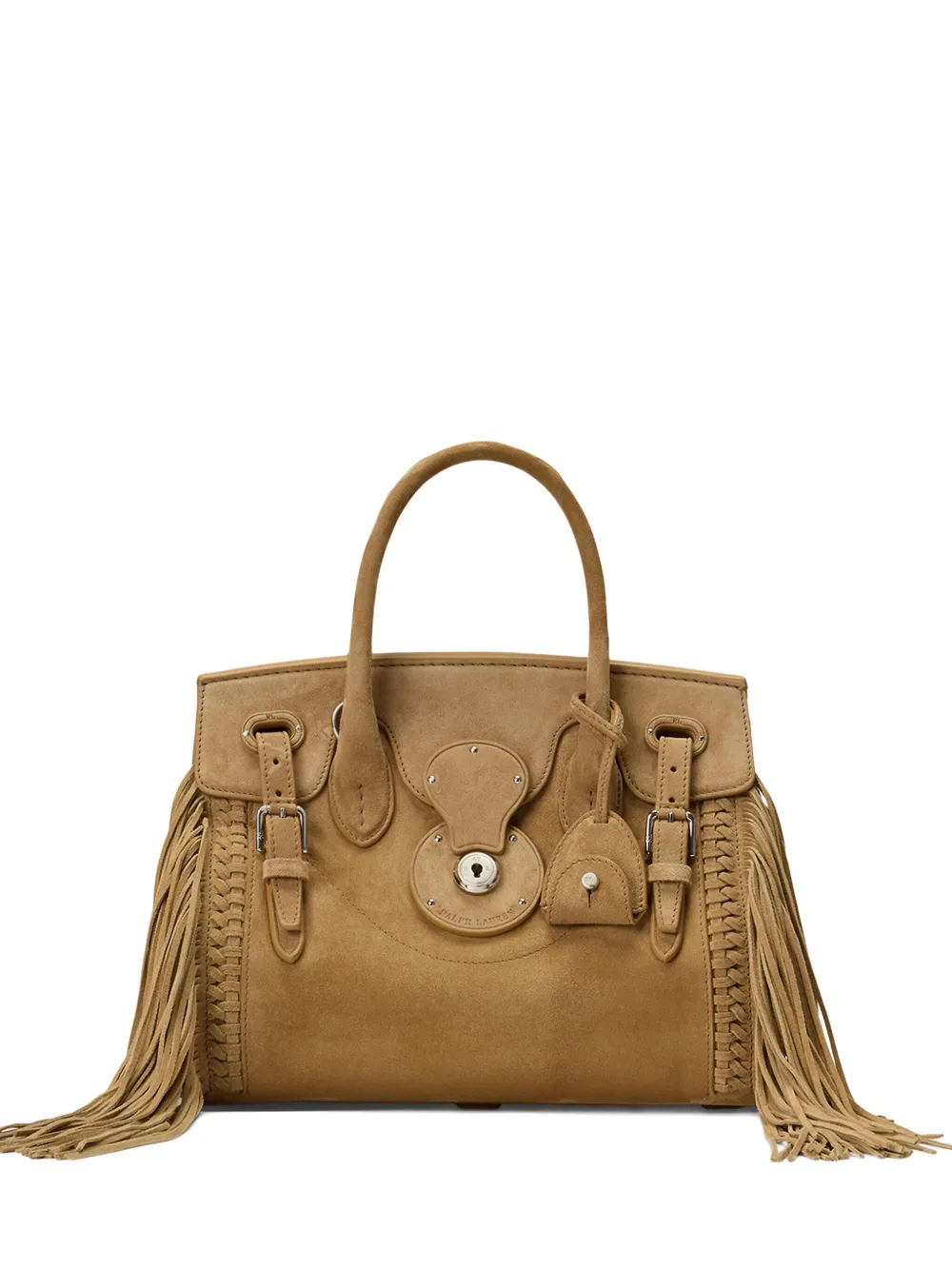 Ralph Lauren Collection Ricky 27 kleine leren shopper met franje Bruin