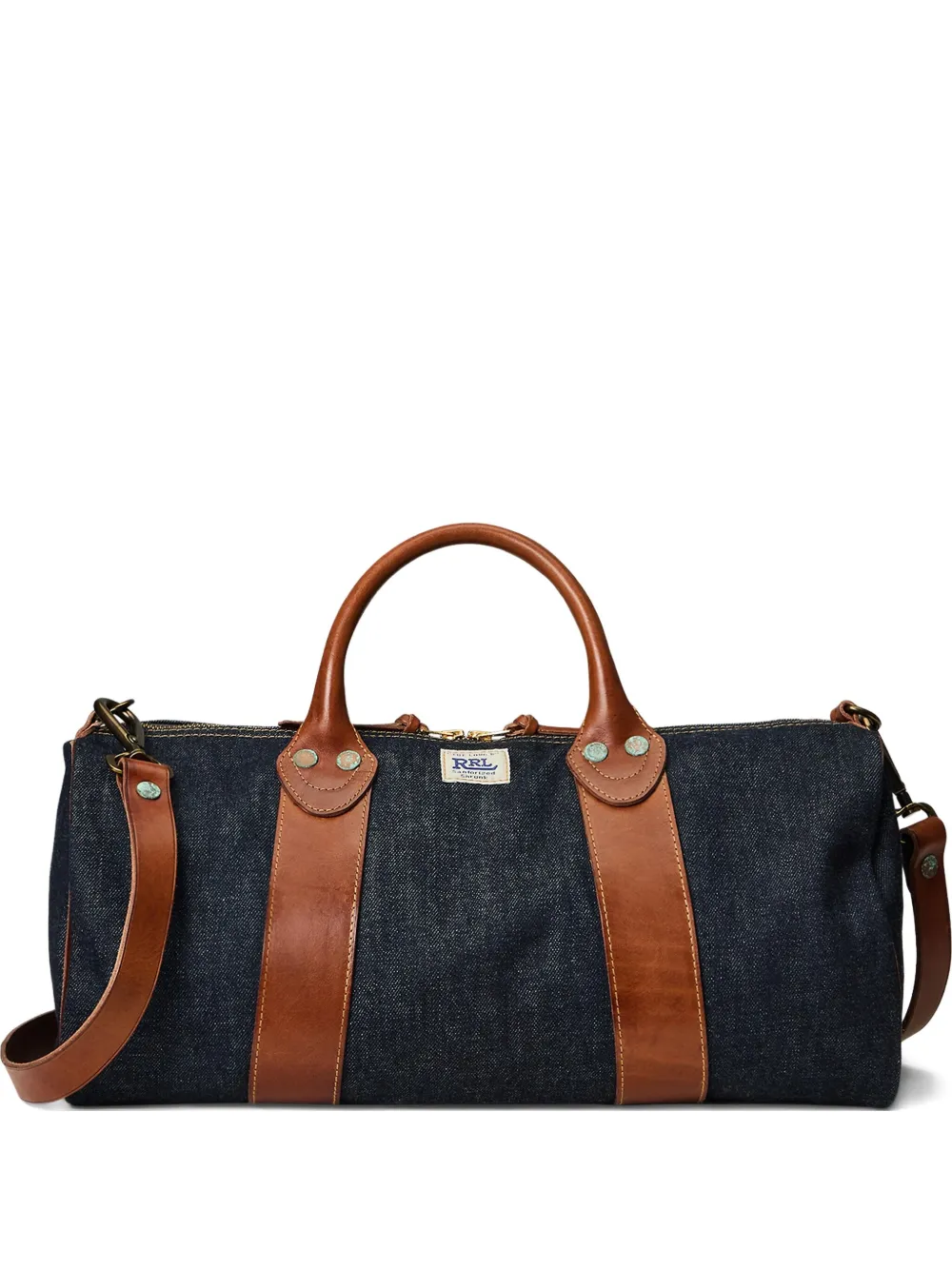 Ralph Lauren RRL Denim reistas met leren afwerking Blauw